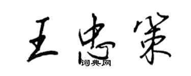 王正良王忠策行书个性签名怎么写