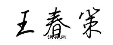 王正良王春策行书个性签名怎么写