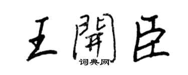 王正良王开臣行书个性签名怎么写