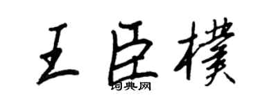 王正良王臣朴行书个性签名怎么写