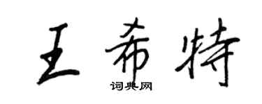 王正良王希特行书个性签名怎么写