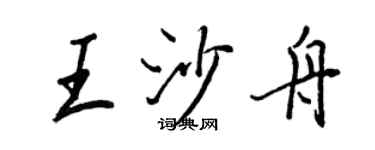 王正良王沙舟行书个性签名怎么写