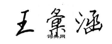王正良王汇涵行书个性签名怎么写