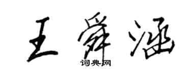 王正良王舜涵行书个性签名怎么写