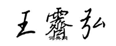 王正良王霁弘行书个性签名怎么写