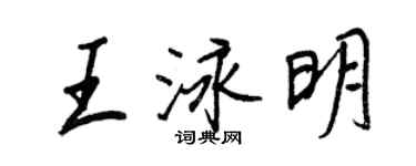 王正良王泳明行书个性签名怎么写