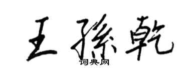 王正良王孙乾行书个性签名怎么写