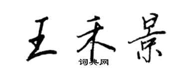 王正良王禾景行书个性签名怎么写