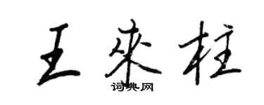 王正良王来柱行书个性签名怎么写