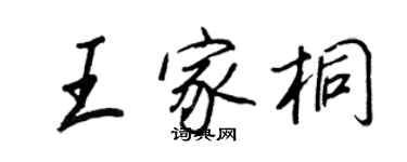 王正良王家桐行书个性签名怎么写