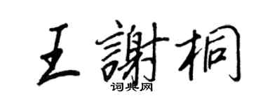 王正良王谢桐行书个性签名怎么写