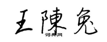 王正良王陈兔行书个性签名怎么写