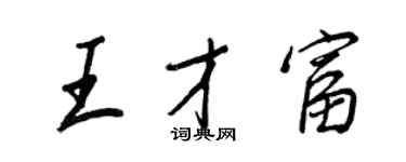 王正良王才富行书个性签名怎么写