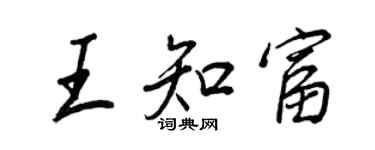 王正良王知富行书个性签名怎么写