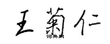 王正良王菊仁行书个性签名怎么写