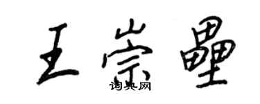 王正良王崇垒行书个性签名怎么写