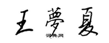 王正良王梦夏行书个性签名怎么写