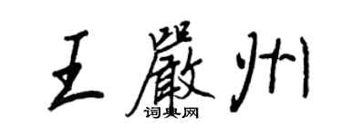 王正良王严州行书个性签名怎么写