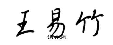 王正良王易竹行书个性签名怎么写