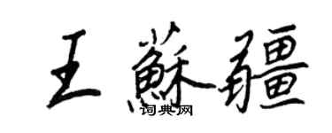 王正良王苏疆行书个性签名怎么写