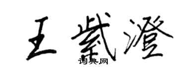 王正良王紫澄行书个性签名怎么写