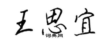 王正良王思宜行书个性签名怎么写