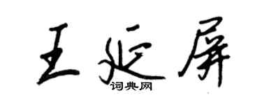 王正良王延屏行书个性签名怎么写