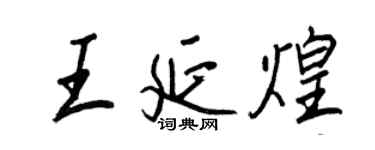 王正良王延煌行书个性签名怎么写