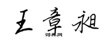 王正良王章昶行书个性签名怎么写