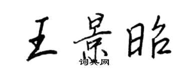 王正良王景昭行书个性签名怎么写