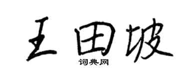 王正良王田坡行书个性签名怎么写