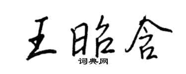 王正良王昭含行书个性签名怎么写