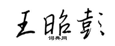 王正良王昭彭行书个性签名怎么写