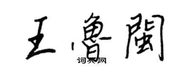 王正良王鲁闽行书个性签名怎么写