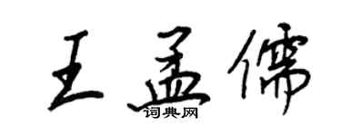 王正良王孟儒行书个性签名怎么写