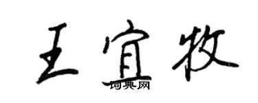 王正良王宜牧行书个性签名怎么写