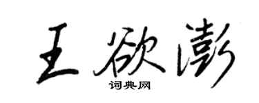 王正良王欲澎行书个性签名怎么写