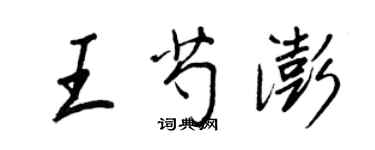 王正良王芍澎行书个性签名怎么写