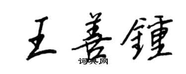 王正良王善钟行书个性签名怎么写
