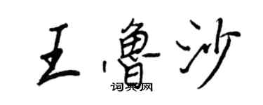 王正良王鲁沙行书个性签名怎么写