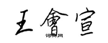 王正良王会宣行书个性签名怎么写