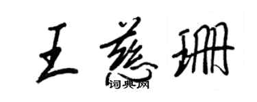 王正良王慈珊行书个性签名怎么写