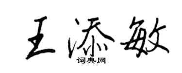 王正良王添敏行书个性签名怎么写