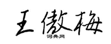 王正良王傲梅行书个性签名怎么写