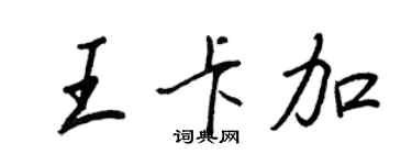 王正良王卡加行书个性签名怎么写