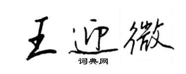 王正良王迎微行书个性签名怎么写
