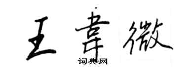 王正良王韦微行书个性签名怎么写