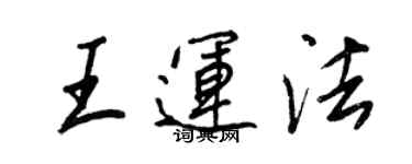 王正良王运法行书个性签名怎么写