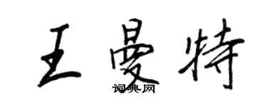 王正良王曼特行书个性签名怎么写