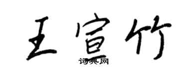 王正良王宣竹行书个性签名怎么写